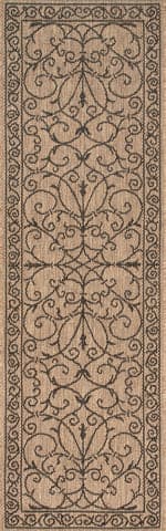 Isolated view of Brown Runner Indoor/Outdoor Krem Rug, showcasing its design