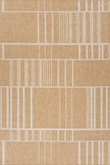 Isolated view of Beige Rectangle Saveta Modern Geometric Indoor/Outdoor Rug, showcasing its design