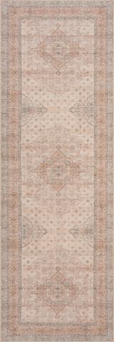 Isolated view of Peach Runner Kanna Oriental and Persian Washable Rug, showcasing its design