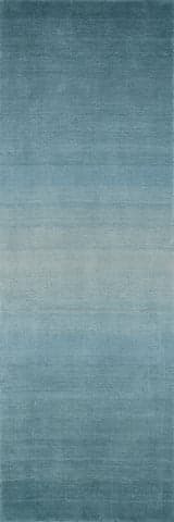 Isolated view of Blue Runner Ombre Hand Loomed Gradient Wool Rug, showcasing its design