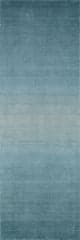 Isolated view of Blue Runner Ombre Hand Loomed Gradient Wool Rug, showcasing its design