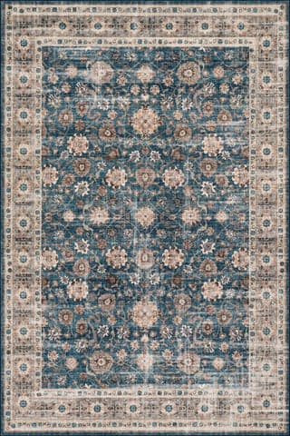 Isolated view of Blue Rectangle Alouette Bordered Traditional Rug, showcasing its design
