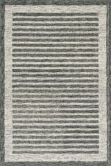 Isolated view of Grey Rectangle Caly Modern Bordered Wool Rug, showcasing its design