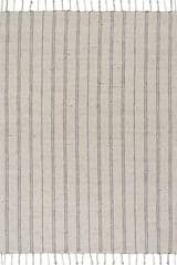 Arven Striped Handmade Cotton Rug | Grey