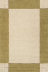Isolated view of Green Runner Caligo Mid Century Modern Bordered Rug, showcasing its design