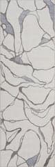 Isolated view of Ivory Runner Lenis Abstract Washable Rug, showcasing its design