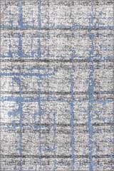 Isolated view of Blue Rectangle Raised Abstract Shroud Outdoor Rug, showcasing its design