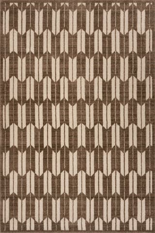 Isolated view of Brown Rectangle Suba Transitional Geometric Rug, showcasing its design
