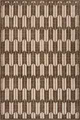 Isolated view of Brown Rectangle Suba Transitional Geometric Rug, showcasing its design