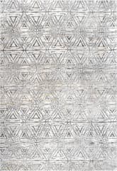 Isolated view of Grey Rectangle Grecian Stripes Rug, showcasing its design