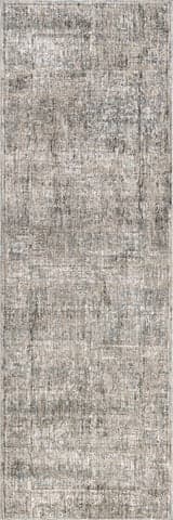 Isolated view of Light Grey Runner Emiliana Vintage Rug, showcasing its design