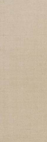 Isolated view of Cream Runner Crosby Solid Wool Rug by Nate Berkus, showcasing its design