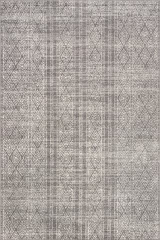 Isolated view of Dark Grey Rectangle Banded Bird Eye Diamonds Rug, showcasing its design