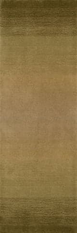 Isolated view of Olive Green Runner Ombre Hand Loomed Gradient Wool Rug, showcasing its design