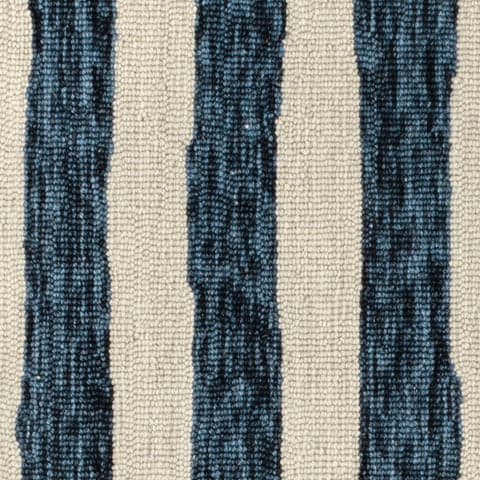 Silas Stripe Hand Micro Hooked Wool Rug Swatch | Navy