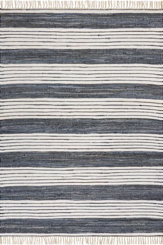 Diora Denim Bohemian Striped Rug | White
