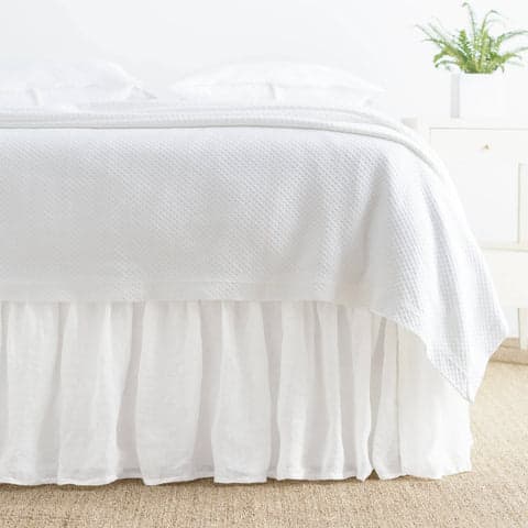Savannah Linen Gauze bed skirt | White