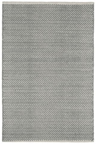 Herringbone Handwoven Cotton Rug | Slate Grey