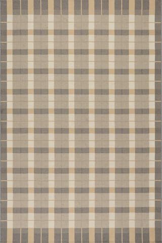 Sundara Modern Plaid Indoor/Outdoor Rug | Grey Multi