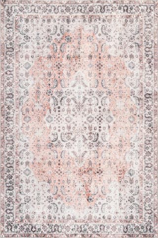 Isolated view of Peach Rectangle Kinsley Vintage Paisley Rug, showcasing its design