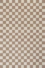 Isolated view of Taupe Rectangle Calina Modern Checkered Indoor Wool Rug, showcasing its design