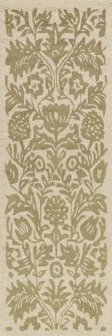 Isolated view of Olive Runner Ayloh Transitional Floral and Paisley Rug, showcasing its design