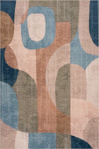Isolated view of Multicolor Rectangle Jenice Abstract Washable Rug, showcasing its design