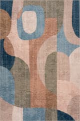 Isolated view of Multicolor Rectangle Jenice Abstract Washable Rug, showcasing its design