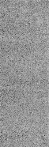 Isolated view of Grey Runner Soft Shag Rug, showcasing its design