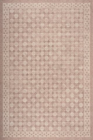 Isolated view of Peach Rectangle Selima Traditional Geometric Indoor Washable Rug, showcasing its design