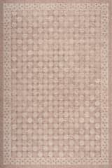 Isolated view of Peach Rectangle Selima Traditional Geometric Indoor Washable Rug, showcasing its design