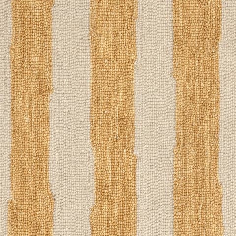 Silas Stripe Hand Micro Hooked Wool Rug Swatch | Gold