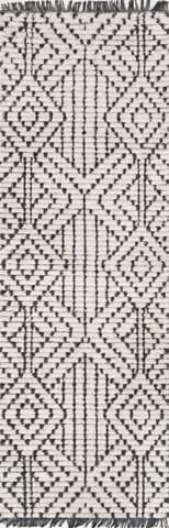 Isolated view of Beige Runner Amelia Double Diamond Rug, showcasing its design