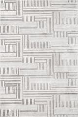 Isolated view of Grey Rectangle Lucy Abstract Pinstripes Rug, showcasing its design