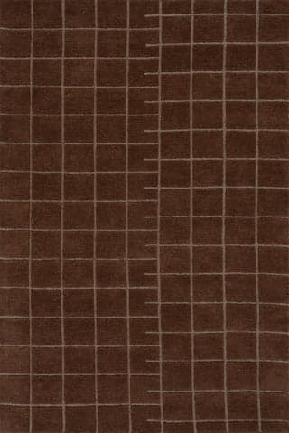 Isolated view of Brown Rectangle Miva Modern Geometric Rug, showcasing its design