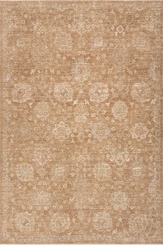 Isolated view of Gold Rectangle Vala Traditional Vintage & Distressed Rug, showcasing its design