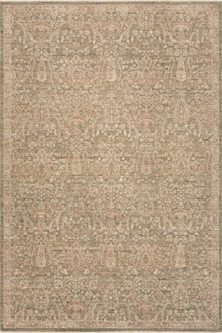Isolated view of Green Rectangle Valora Traditional Vintage & Distressed Rug, showcasing its design
