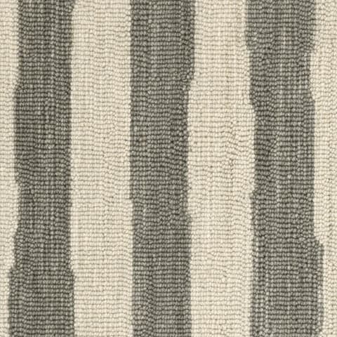 Silas Stripe Hand Micro Hooked Wool Rug Swatch | Grey