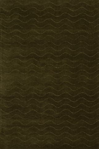 Isolated view of Green Rectangle Mireille Solid Wool Cozy Rug, showcasing its design