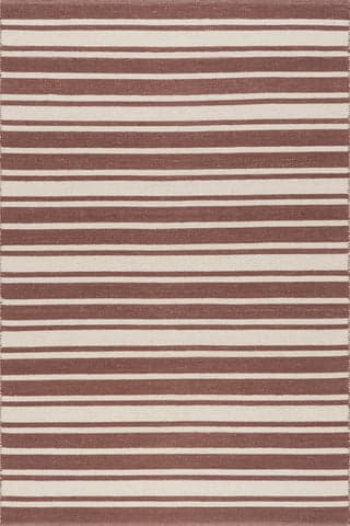 Isolated view of Brick Rectangle Bowery Striped Wool Rug, showcasing its design