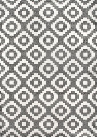Isolated view of Grey Rectangle Bird Eye Rug, showcasing its design