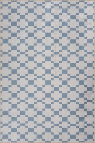 Isolated view of Blue Rectangle Saguara Southwestern Geometric Washable Rug, showcasing its design
