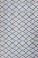 Isolated view of Blue Rectangle Saguara Southwestern Geometric Washable Rug, showcasing its design