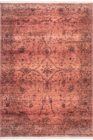 Isolated view of Pink Rectangle Subtle Herati Fringe Rug, showcasing its design