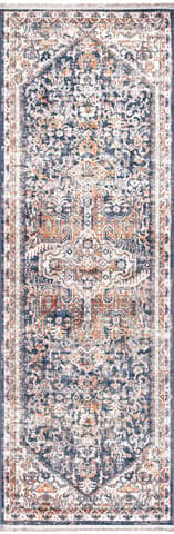 Isolated view of Blue Runner Idina Bordered Medallion Rug, showcasing its design