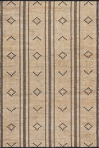 Isolated view of Natural Rectangle Fern Striped Rug, showcasing its design