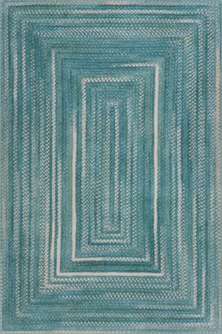 Isolated view of Teal Rectangle Ebonelle Bordered Bohemian Washable Rug, showcasing its design