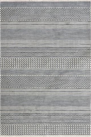 Isolated view of Blue Rectangle Maude Geometric Traditional Fringed Rug, showcasing its design