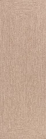 Isolated view of Brown Runner Everywhere Hand-Braided Indoor/Outdoor Rug, showcasing its design