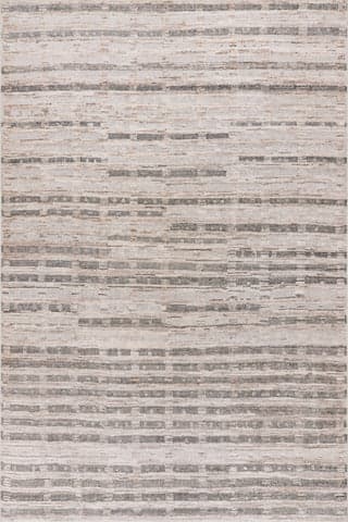 Isolated view of Beige Rectangle Isara Abstract Handmade Wool Rug, showcasing its design